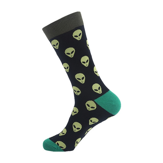 Men's Socks Hip Pop Fruit Banana Coffee Beans Alien Long Cool Skate Sock