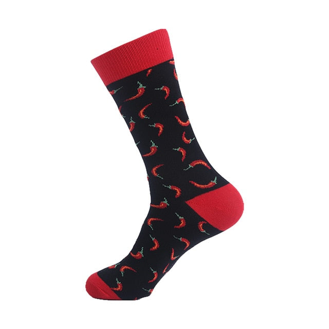 Men's Socks Hip Pop Fruit Banana Coffee Beans Alien Long Cool Skate Sock