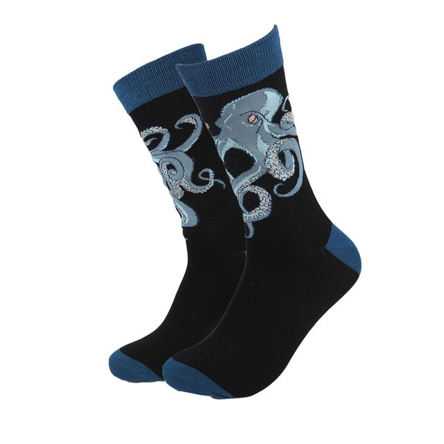 Men's Socks Hip Pop Fruit Banana Coffee Beans Alien Long Cool Skate Sock