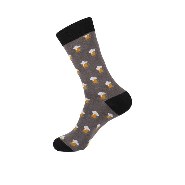 Men's Socks Hip Pop Fruit Banana Coffee Beans Alien Long Cool Skate Sock