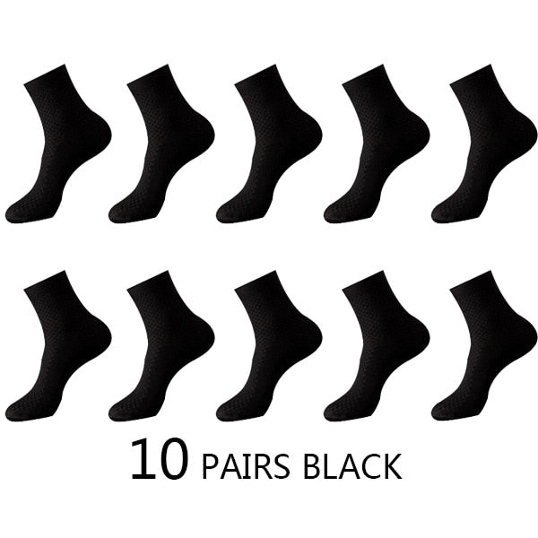 Men Fiber Socks Breathable Compression Long Socks Business Casual Male
