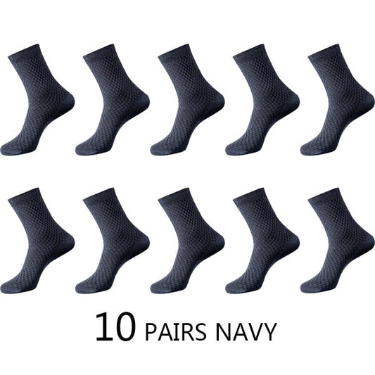 Men Fiber Socks Breathable Compression Long Socks Business Casual Male