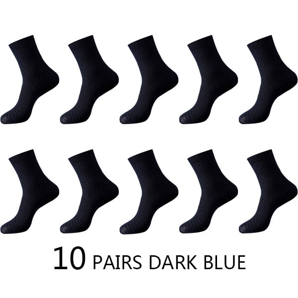 Men Fiber Socks Breathable Compression Long Socks Business Casual Male