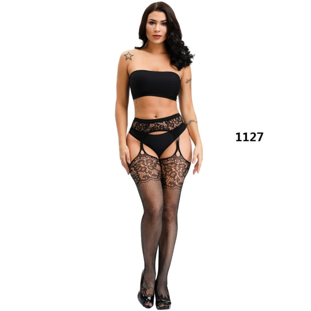 New Arrival Solid Stockings Women Sexy Thigh High Fishnet Nylon Long Socks Sex Belt Standard Over Knee Socks Sexy Lingerie