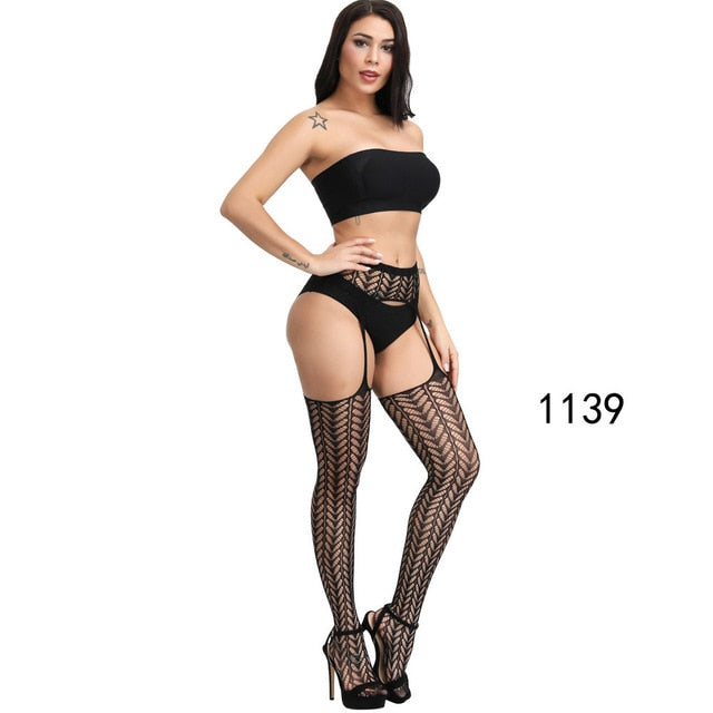 New Arrival Solid Stockings Women Sexy Thigh High Fishnet Nylon Long Socks Sex Belt Standard Over Knee Socks Sexy Lingerie
