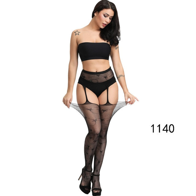 New Arrival Solid Stockings Women Sexy Thigh High Fishnet Nylon Long Socks Sex Belt Standard Over Knee Socks Sexy Lingerie