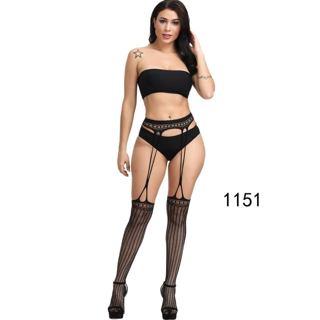 New Arrival Solid Stockings Women Sexy Thigh High Fishnet Nylon Long Socks Sex Belt Standard Over Knee Socks Sexy Lingerie