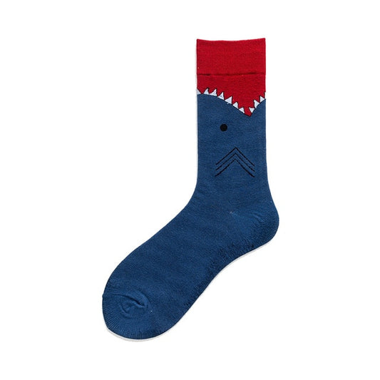Men Graphic Socks Combed Cotton Omelette Frog Crazy Burger Sock