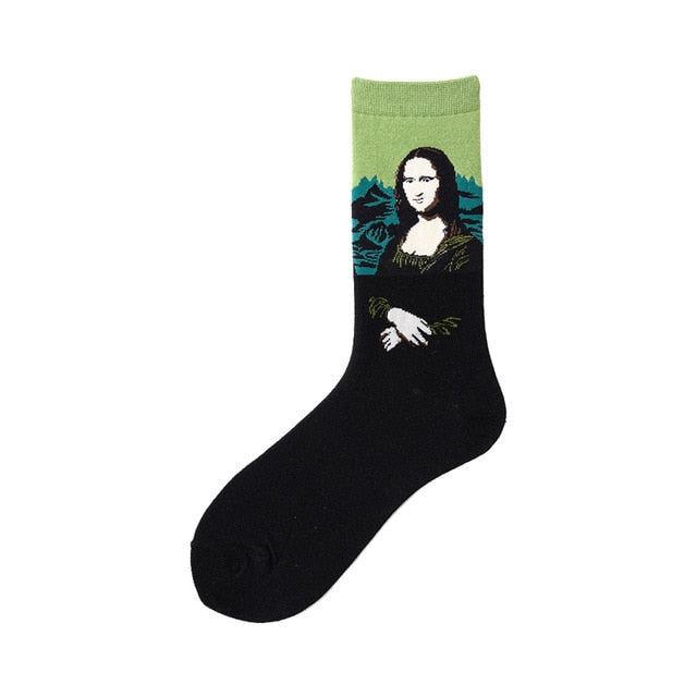 Men Graphic Socks Combed Cotton Omelette Frog Crazy Burger Sock