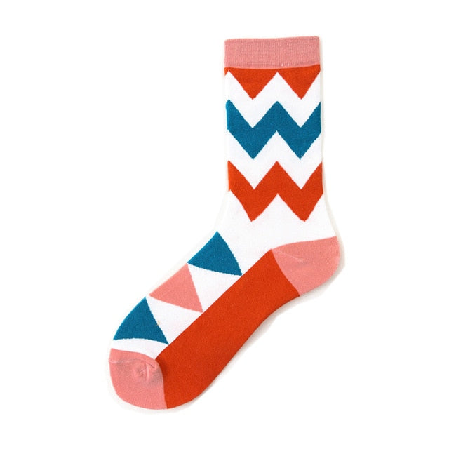 Men Graphic Socks Combed Cotton Omelette Frog Crazy Burger Sock