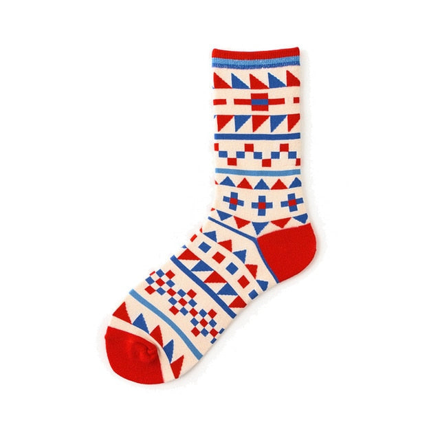 Men Graphic Socks Combed Cotton Omelette Frog Crazy Burger Sock