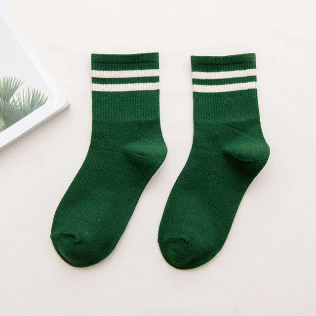 Funny Cute Japanese High School Girls Cotton Loose Striped Crew Socks Colorful Women Harajuku Designer Retro Short Sock