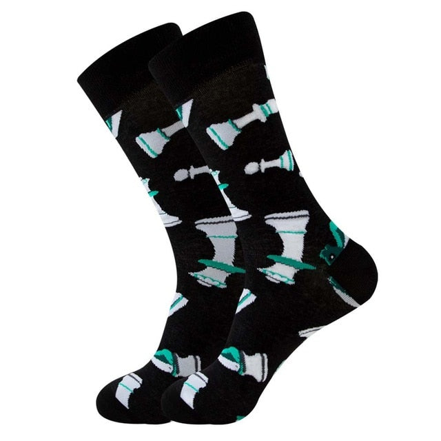 Men's Socks Colorful Funny symbol International chess geometric Cotton Sock