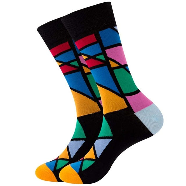 Men's Socks Colorful Funny symbol International chess geometric Cotton Sock