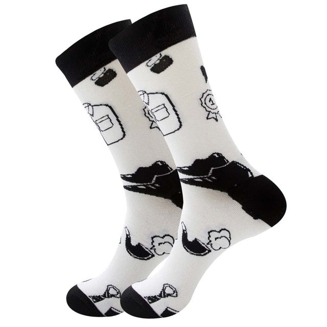 Men's Socks Colorful Funny symbol International chess geometric Cotton Sock