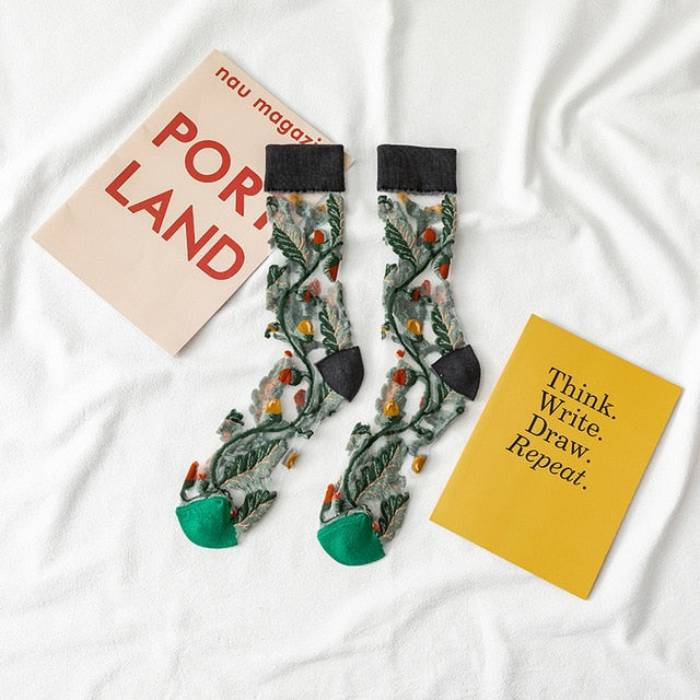 Funny Sunflowers Vines Flowers Happy Women Socks Casual High Quality Sox