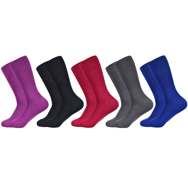Men's socks Solid Color Cotton Socks Black Blue Red 10 colors Dress Autumn & winter Socks