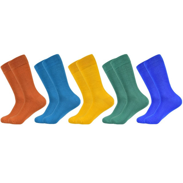 Men's socks Solid Color Cotton Socks Black Blue Red 10 colors Dress Autumn & winter Socks
