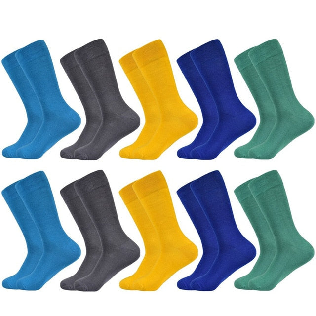 Men's socks Solid Color Cotton Socks Black Blue Red 10 colors Dress Autumn & winter Socks
