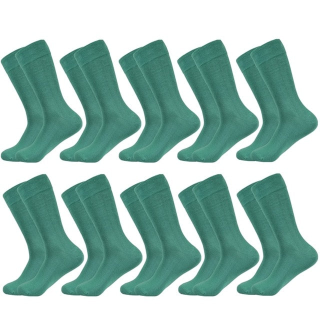 Men's socks Solid Color Cotton Socks Black Blue Red 10 colors Dress Autumn & winter Socks