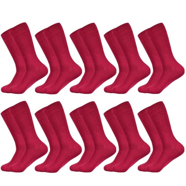 Men's socks Solid Color Cotton Socks Black Blue Red 10 colors Dress Autumn & winter Socks