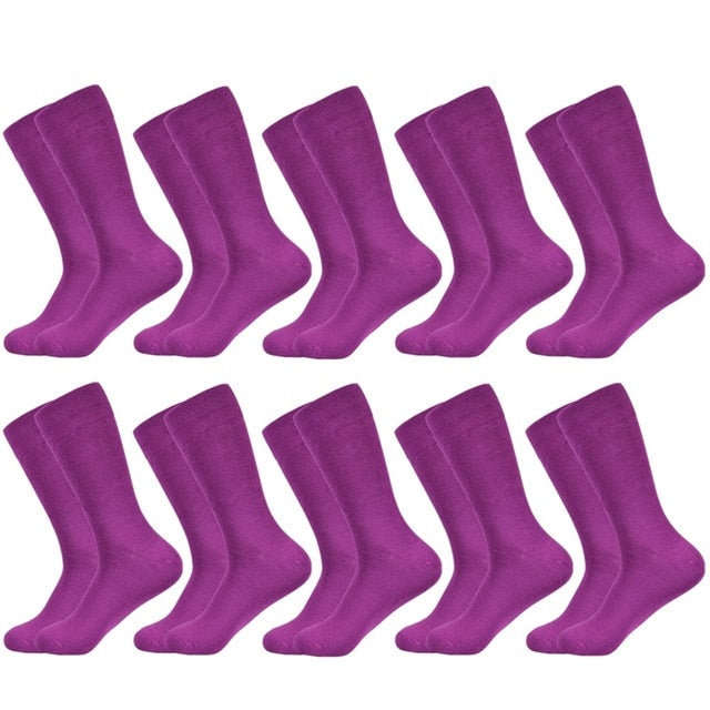 Men's socks Solid Color Cotton Socks Black Blue Red 10 colors Dress Autumn & winter Socks