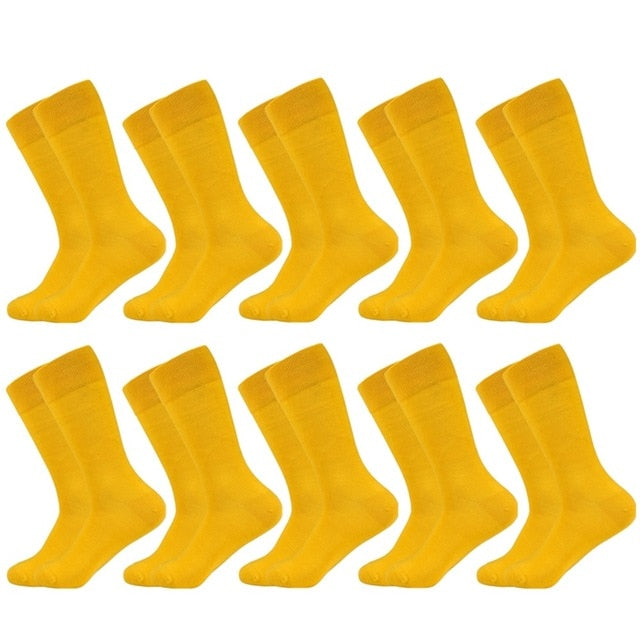 Men's socks Solid Color Cotton Socks Black Blue Red 10 colors Dress Autumn & winter Socks