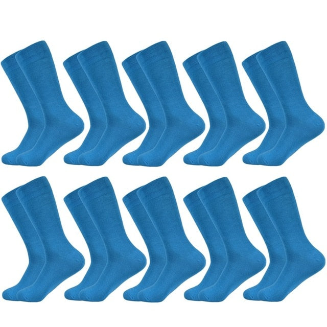 Men's socks Solid Color Cotton Socks Black Blue Red 10 colors Dress Autumn & winter Socks