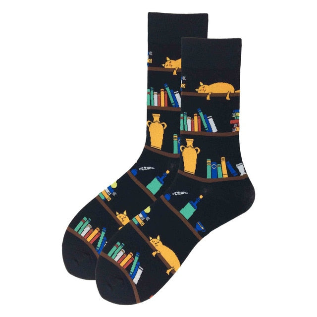 Men's Socks Colorful Funny symbol International chess geometric Cotton Sock