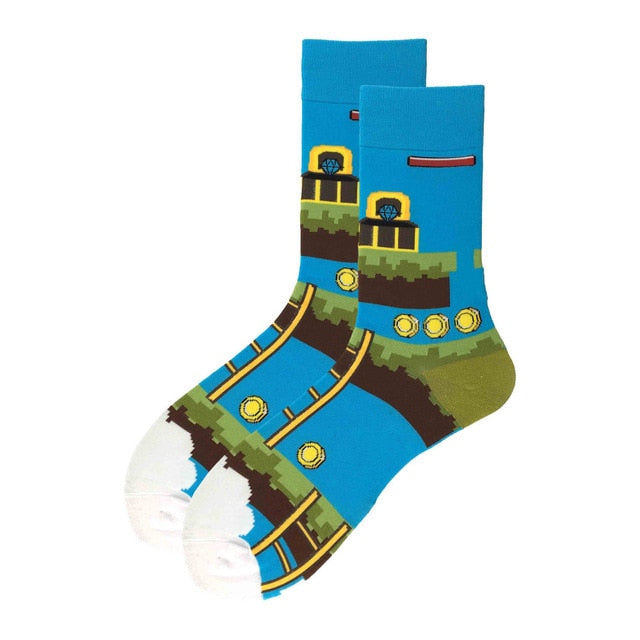 Men's Socks Colorful Funny symbol International chess geometric Cotton Sock