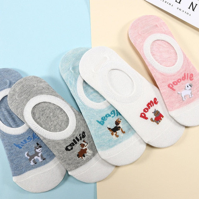 Lot Cute Harajuku Animal Women Socks Set Cat Dog Rabbit Panda Low Cut Short Sock