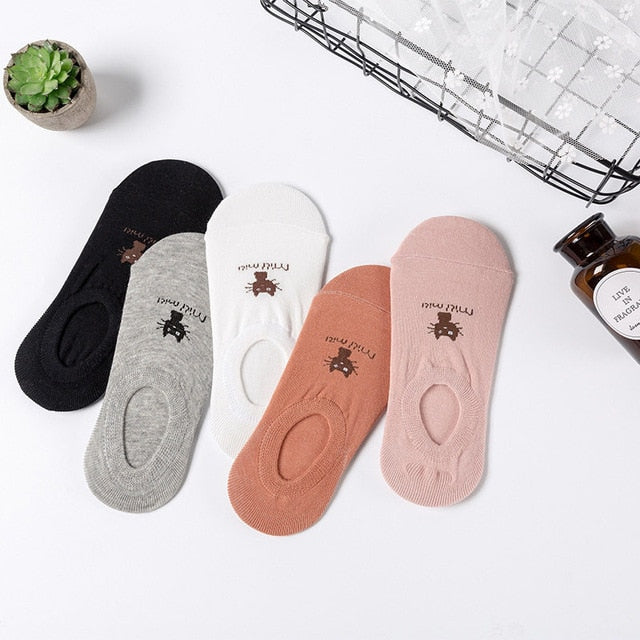Lot Cute Harajuku Animal Women Socks Set Cat Dog Rabbit Panda Low Cut Short Sock