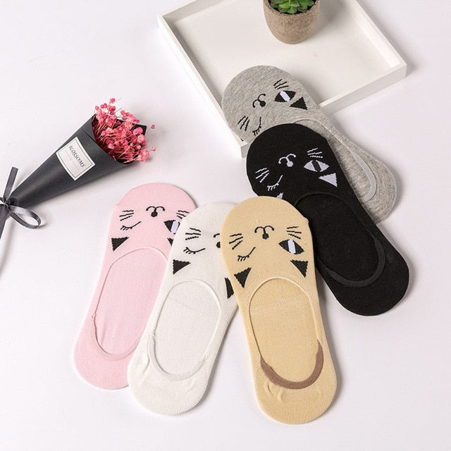 Lot Cute Harajuku Animal Women Socks Set Cat Dog Rabbit Panda Low Cut Short Sock