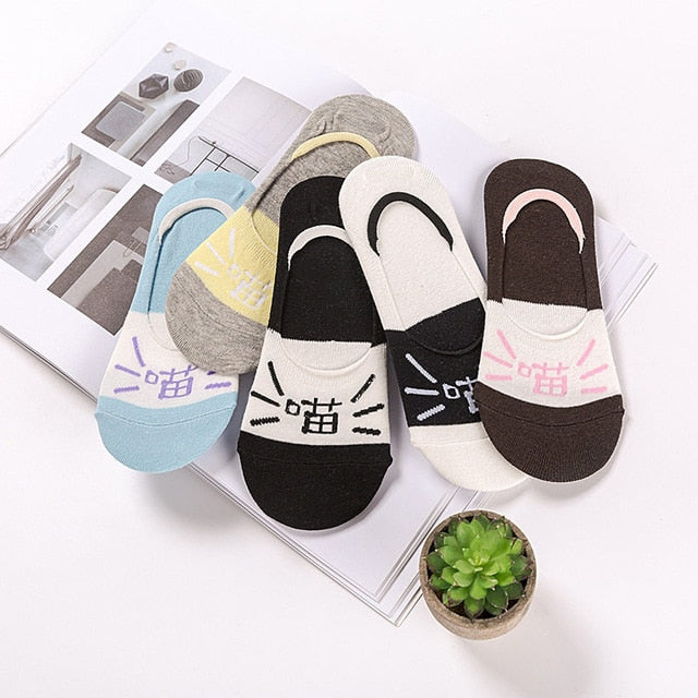 Lot Cute Harajuku Animal Women Socks Set Cat Dog Rabbit Panda Low Cut Short Sock