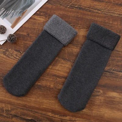 Winter Warmer Women Thicken Thermal Wool Cashmere Snow Socks Seamless Velvet Boots Floor Sleeping Socks for Mens