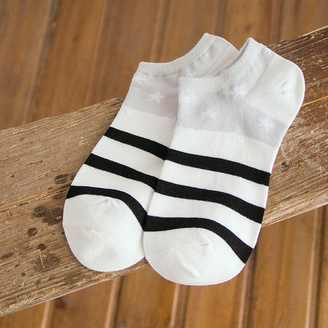 Stars Stripe Women's Cotton Low Ankle Socks