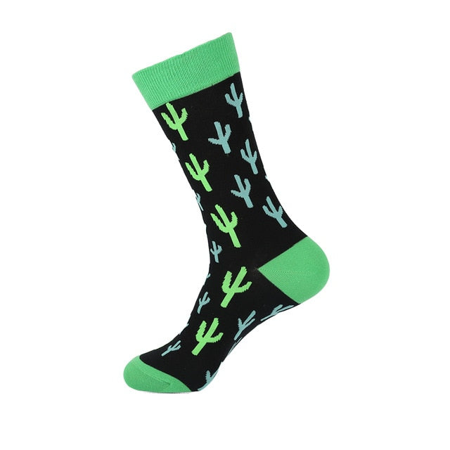 Men's Socks Dinosaur Penguin Cactus Lattice Dog Warm Skate Harajuku Cool Socks