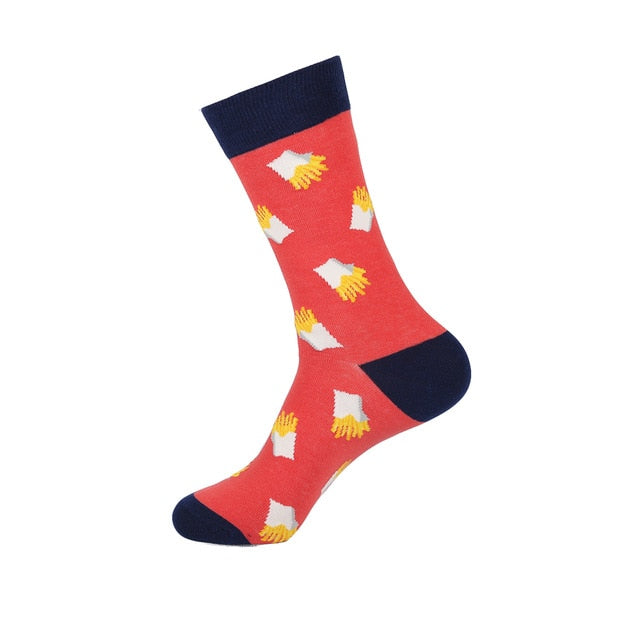 Men's Socks Dinosaur Penguin Cactus Lattice Dog Warm Skate Harajuku Cool Socks