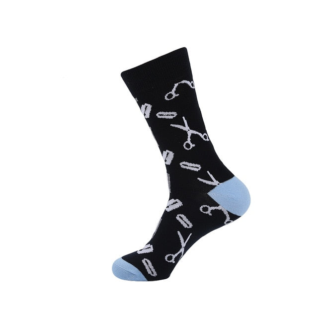 Men's Socks Dinosaur Penguin Cactus Lattice Dog Warm Skate Harajuku Cool Socks