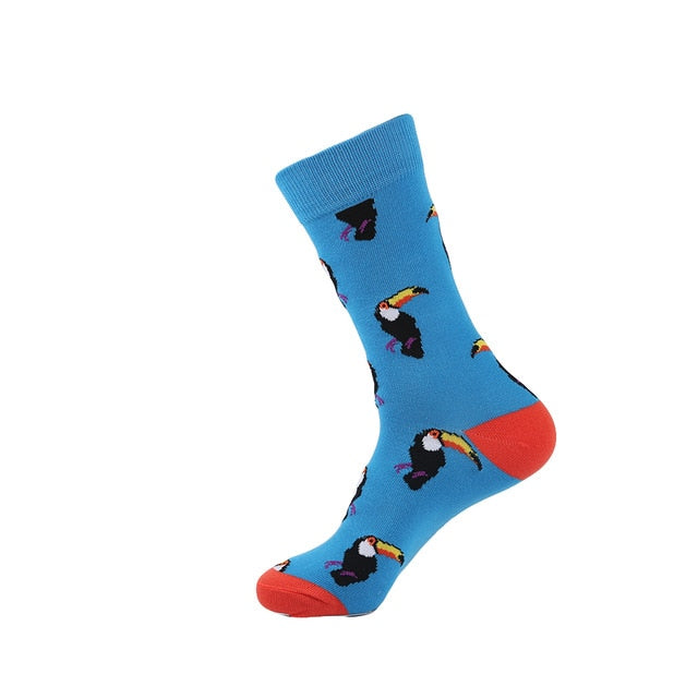 Men's Socks Dinosaur Penguin Cactus Lattice Dog Warm Skate Harajuku Cool Socks