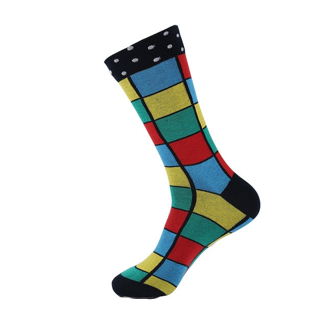 Men's Socks Dinosaur Penguin Cactus Lattice Dog Warm Skate Harajuku Cool Socks