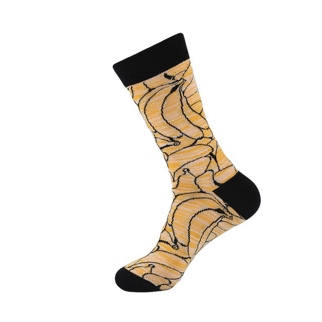 Men's Socks Dinosaur Penguin Cactus Lattice Dog Warm Skate Harajuku Cool Socks