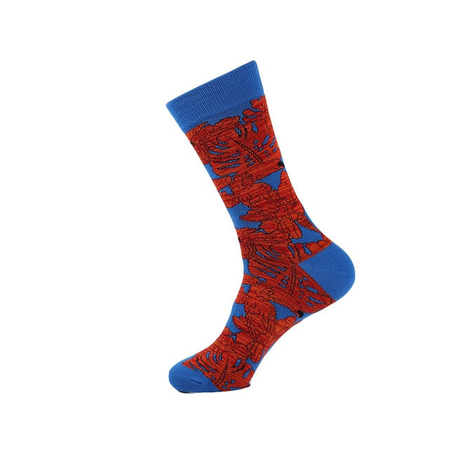 Men's Socks Dinosaur Penguin Cactus Lattice Dog Warm Skate Harajuku Cool Socks