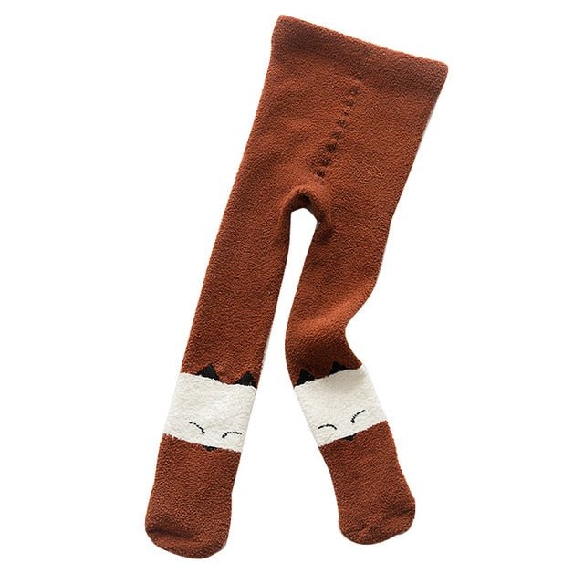 Cute Cartoon Coral Fleece Fashion Baby Tights