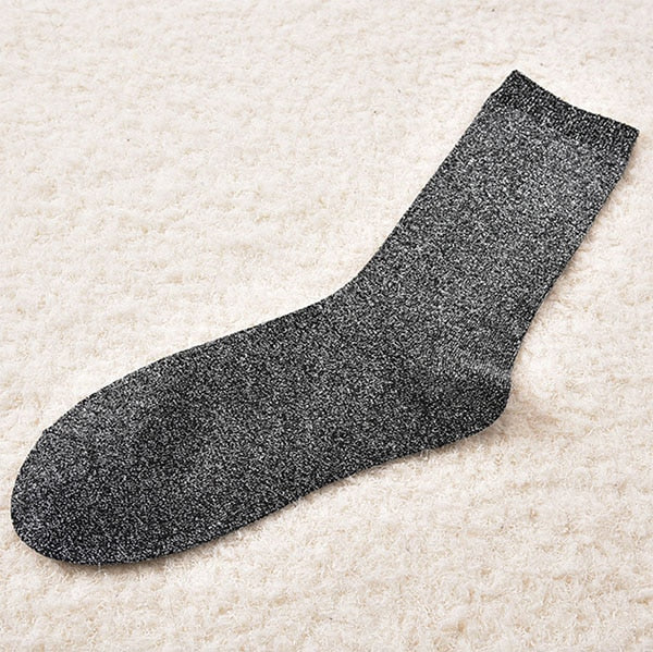 Top Quality Thin Gold Sliver Shiny Ankle Socks