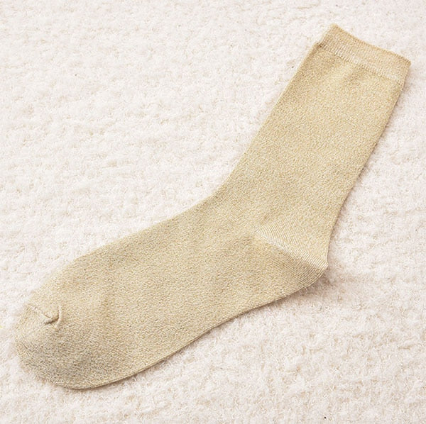 Top Quality Thin Gold Sliver Shiny Ankle Socks