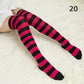 Long Stripe Printed Thigh High Cotton Socks