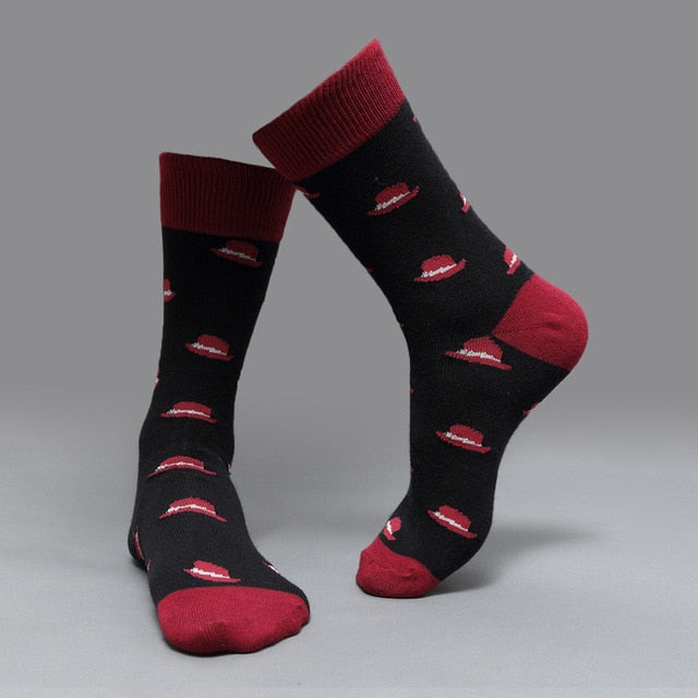 Cotton Men's Polka Dot Strip Dress Socks