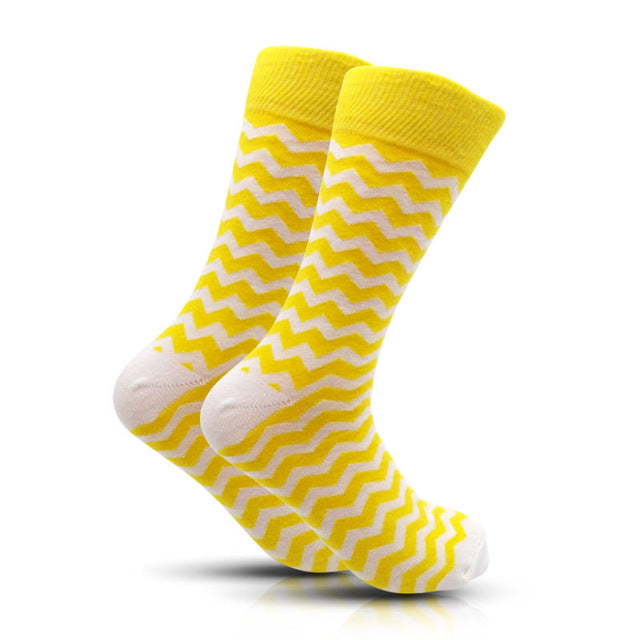 Cotton Men's Polka Dot Strip Dress Socks