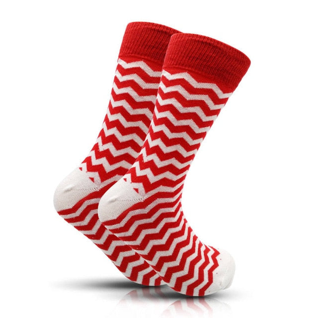 Cotton Men's Polka Dot Strip Dress Socks